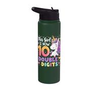 This Girl is Now 10 Double Digits Magical Unicorn Birthday Stainless Steel Insulated Water Bottle