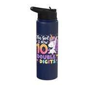 This Girl is Now 10 Double Digits Magical Unicorn Birthday Stainless Steel Insulated Water Bottle
