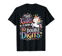 This Girl is Now 10 Double Digits Magical Unicorn Birthday T-Shirt