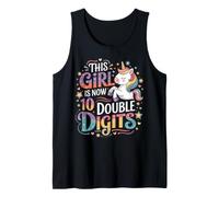 This Girl is Now 10 Double Digits Magical Unicorn Birthday Tank Top