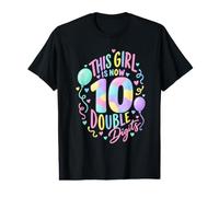 This Girl is Now 10 Double Digits Pastel Birthday Balloons Value Graphic T-Shirt