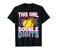This Girl is Now 10 Softball Double Digits Birthday T-Shirt