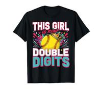 This Girl is Now 10 Softball Double Digits Birthday Value Graphic T-Shirt