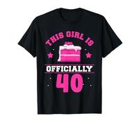 This Girl Is Officially 40 Her Age Old Years Birthday Forty T-Shirt