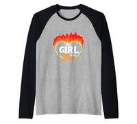 This Girl is On Fire Heart - Emancipation Women Power Raglan Baseball Tee
