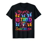 This Girl is Retired from Social Worker Butterflies T-Shirt