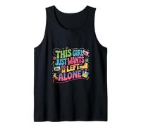 This Girl Just Wants to Be Left Alone Retro Design Nostalgia Tank Top