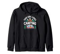 This Girl Loves Camping Caravan Camper Camping Zip Hoodie