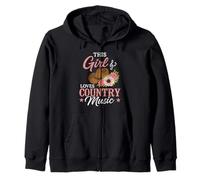 This Girl Loves Country Music Retro 90s Western Women Girls Zip Hoodie
