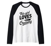 This Girl Loves Cruising Fun Vacation Sailboat Raglan Baseball Tee