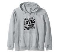 This Girl Loves Cruising Fun Vacation Sailboat Zip Hoodie