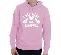 This Girl Loves Her Labradoodle Dog Ladies Unisex Hoodie Large Pink