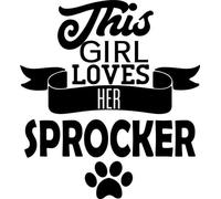 This Girl Loves Her Sprocker Vinyl Decal Sticker for Car/Window/Wall (Gold)