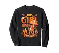 This Girl Loves Jesus Cute Christian Girl Jesus Fall Sweatshirt