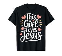 This Girl Loves Jesus Gift for Christian Teen Kid Cool Women T-Shirt