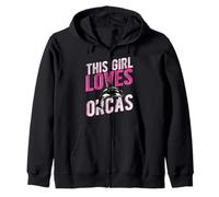 THIS GIRL LOVES ORCAS Orca Lover Zip Hoodie