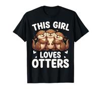 This Girl Loves Otters Cute Three Sea Otter Animal T-Shirt
