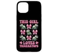 This Girl Loves Triceratops Dinosaur Girl Coquette Bow Case for iPhone 15 Plus
