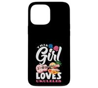 This Girl Loves Ukuleles Tropical Hibiscus Floral Ukulele Case for iPhone 13 Pro Max