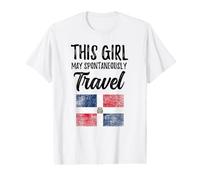 This Girl May Spontaneously Travel Dominican Republic Value Graphic T-Shirt