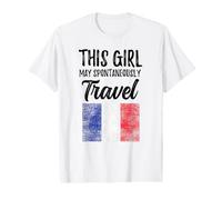 This Girl May Spontaneously Travel France Value Graphic T-Shirt