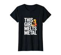 This Girl Melts Metal Empowerment Value Graphic T-Shirt, Women, Black, M