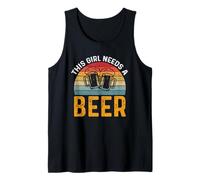 This Girl Needs a Beer Funny Drinking Lover Retro Vintage Tank Top