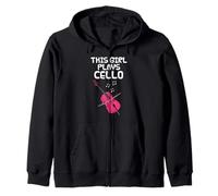 This Girl Plays Cello, Female Cellist String Musician Zip Hoodie