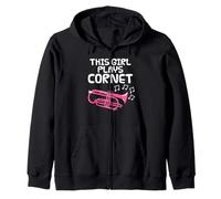 This Girl Plays Cornet, Cornetist Female Brass Musician Zip Hoodie