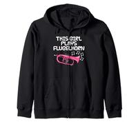 This Girl Plays Flugelhorn, Female Brass Musician Zip Hoodie