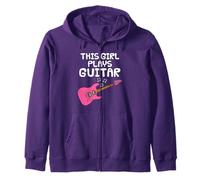 This Girl Plays Guitar, Female Electric Guitarist Musician Zip Hoodie