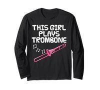 This Girl Plays Trombone, Female Trombonist Brass Musician Long Sleeve T-Shirt