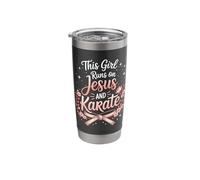 This Girl Runs On Jesus and Karate Dojo Stainless Steel Insulated Tumbler