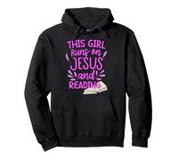 This Girl Runs On Jesus And Reading Read Bible Study Group Pullover Hoodie