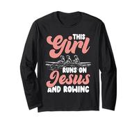 This Girl Runs On Jesus And Rowing Long Sleeve T-Shirt
