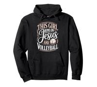 This Girl Runs On Jesus And Volleyball Christian Player Pullover Hoodie