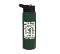 This Girl Runs On Jesus and Volleyball Stainless Steel Insulated Water Bottle