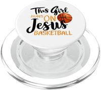 This Girl Runs on Jesus & Basketball Bible Religion God Pray PopSockets PopGrip for MagSafe