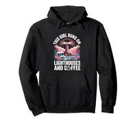 This Girl Runs On Lighthouses And Coffee Lighthouse Waves Pullover Hoodie