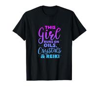 this girl runs on oils crystals and reiki Design T-Shirt