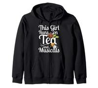 This Girl Runs on Tea and Musicals graphic musical theatre Zip Hoodie