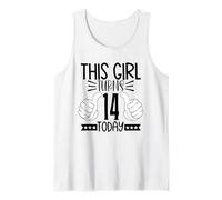 This Girl Turns 14 Today - Fourteenth Birthday Tank Top