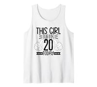 This Girl Turns 20 Today - Twentieth Birthday Retro Funny Tank Top