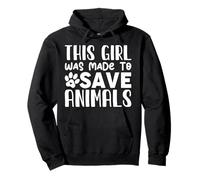This Girl Was Made To Save Animals Animal Rescue Vet Tech Pullover Hoodie