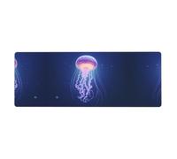 This Glowing Jellyfish Keyboard and Mouse pad, 12x31.5 inches in Size, is Designed for Computers, Consoles, Offices, and is Also Suitable for Games and Study.
