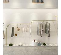 This Gold Pipe Clothing Racks, Creative Display Garment Racks in Boutique Clothing Stores, Wall-Mounted Hanging Clothes Shelf Iron Closet System Rods, Heavy Duty Multi-Purpose Garment Bar To