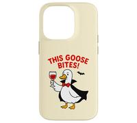 This Goose Bites Funny Vampire Halloween Goose Design Case for iPhone 14 Pro