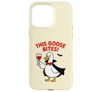 This Goose Bites Funny Vampire Halloween Goose Design Case for iPhone 15 Pro Max