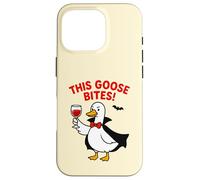 This Goose Bites Funny Vampire Halloween Goose Design Case for iPhone 16 Pro