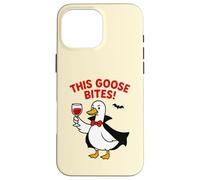 This Goose Bites Funny Vampire Halloween Goose Design Case for iPhone 16 Pro Max
